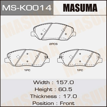 Колодки Колодки тормозные дисковые MASUMA MS-K0014