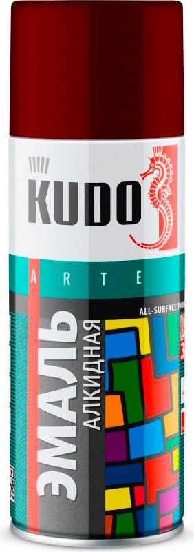 Аксессуары Аэрозольная краска в баллончике KUDO высокопрочная алкидная универсальная бордовый 520 мл. KU-10045