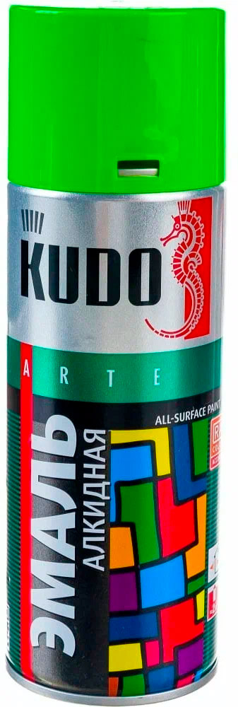 Аксессуары Аэрозольная краска в баллончике KUDO высокопрочная алкидная универсальная салатовый 520 мл. KU-10088