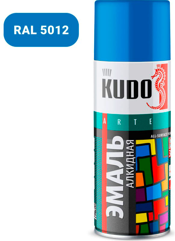 Аксессуары Аэрозольная краска в баллончике KUDO высокопрочная алкидная универсальная голубая 520 мл. KU-1010