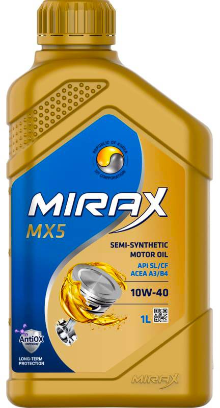 АВТОМАСЛА Моторное масло MIRAX MX5 10W-40 A3/B4 1л