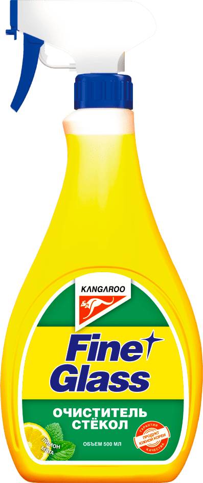 Аксессуары Очиститель стекол Kangaroo Fine Glass Лимон и мята 320121 500мл.