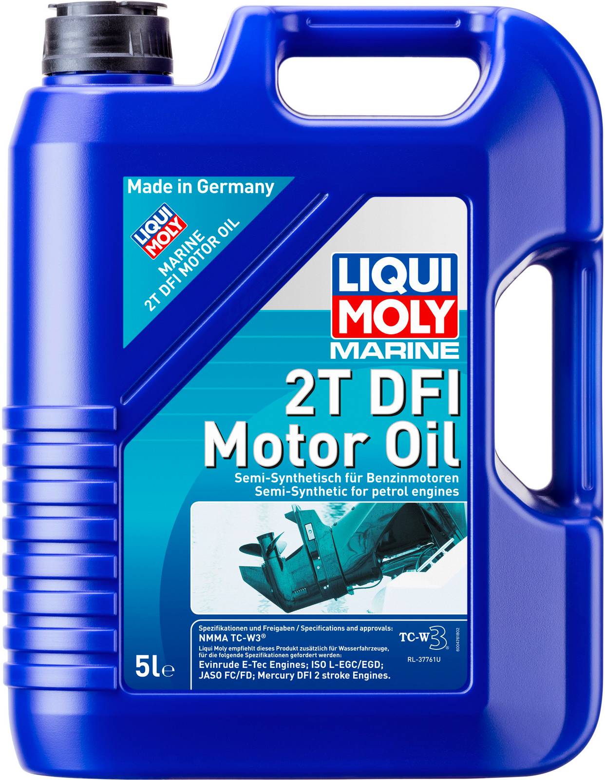 АВТОМАСЛА Моторное масло для водной техники Liqui Moly Marine 2T DFI Motor Oil 5л + трансмиссионное масло Marine Gear Oil 80W-90 0,25л в Подарок