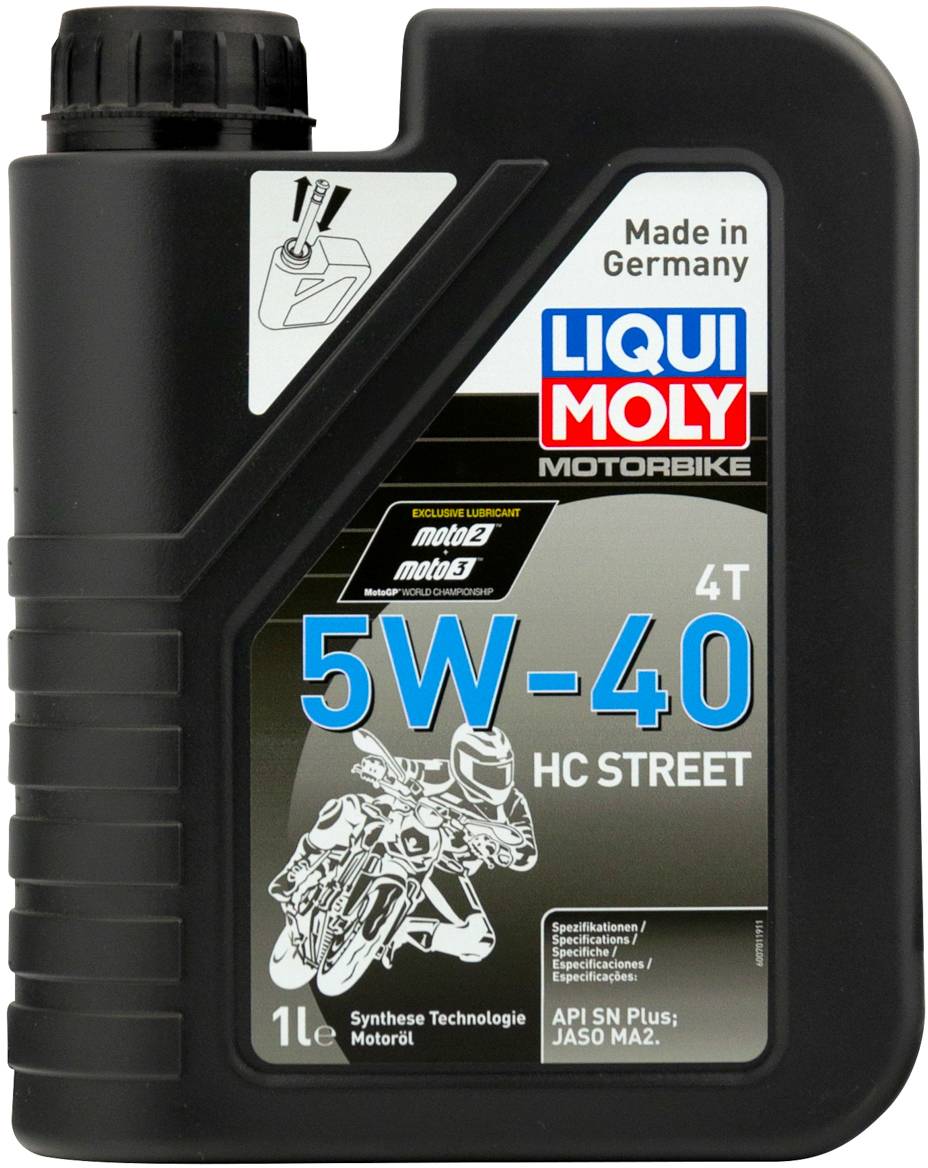 АВТОМАСЛА Масло моторное 20750 Liqui Moly HC Street Motorbike 5W40 MA2 1л