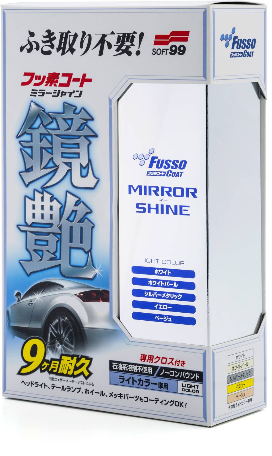 Присадки / Автохимия Полироль для кузова для усиления блеска Soft99 Fusso Mirror Shine 9 Month для светлых