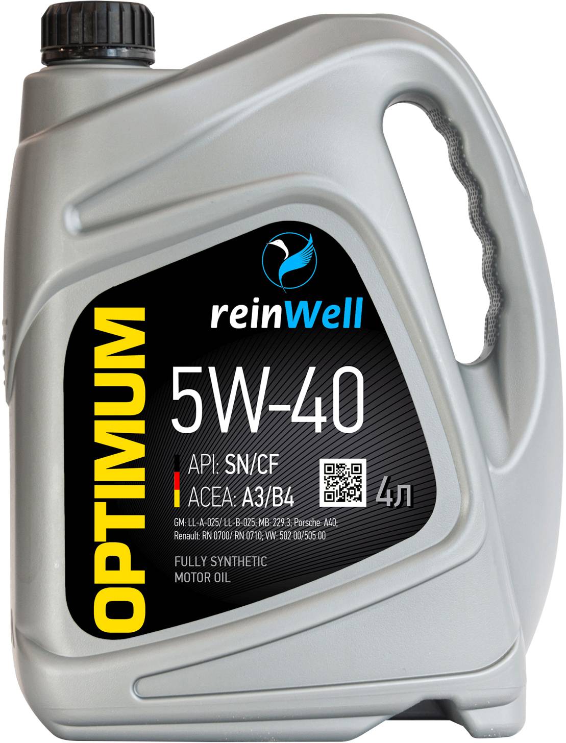 АВТОМАСЛА Моторное масло ReinWell 5W-40 А3/В4 4л.