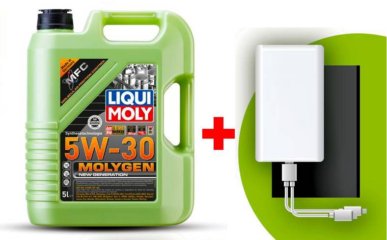 АВТОМАСЛА Масло моторное 9952A Liqui Moly Molygen New Generation 5W30 5л + PowerBank