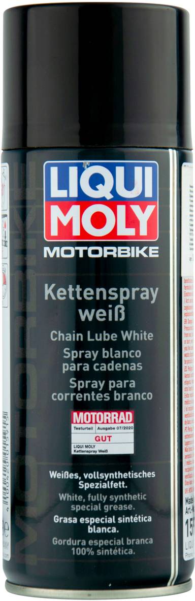 Присадки / Автохимия Белая цепная смазка для мотоциклов Liqui Moly Motorbike Kettenspray weiss 0,4л