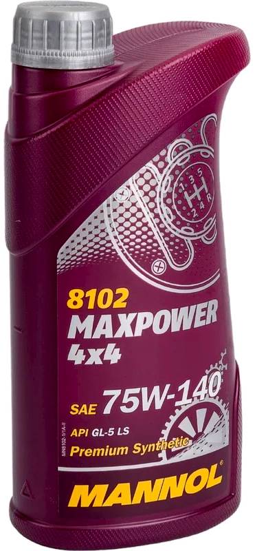 АВТОМАСЛА 8102 Масло трансмиссионное Mannol MaxPower 4x4 75W140 1л.