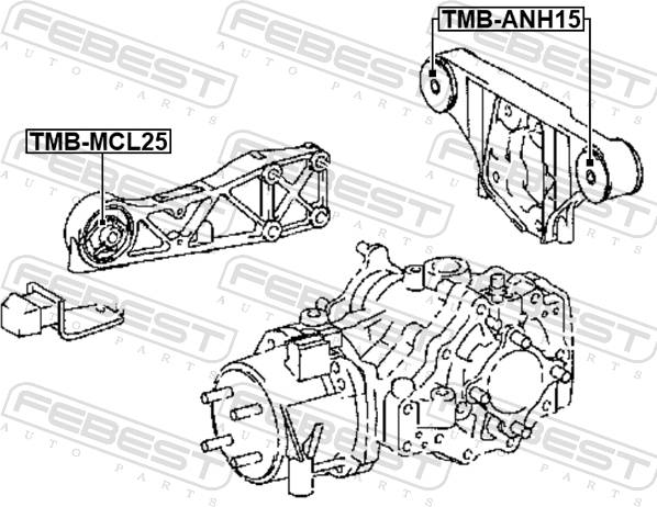 ЗАПЧАСТИ Сайлентблок опоры дифференциала Febest TMB-MCL25