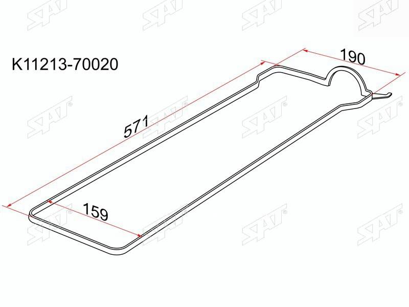 ЗАПЧАСТИ Прокладка клапанной крышки Sat K11213-70020