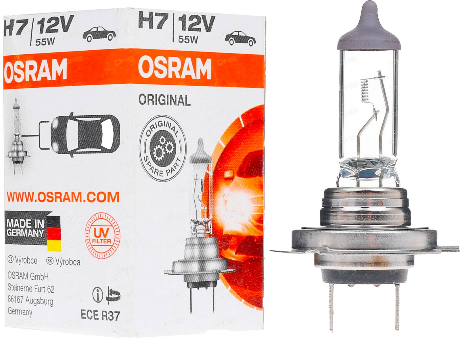 ЛАМПЫ / АВТОЭЛЕКТРИКА Лампа автомобильная Osram H7 12V-55W