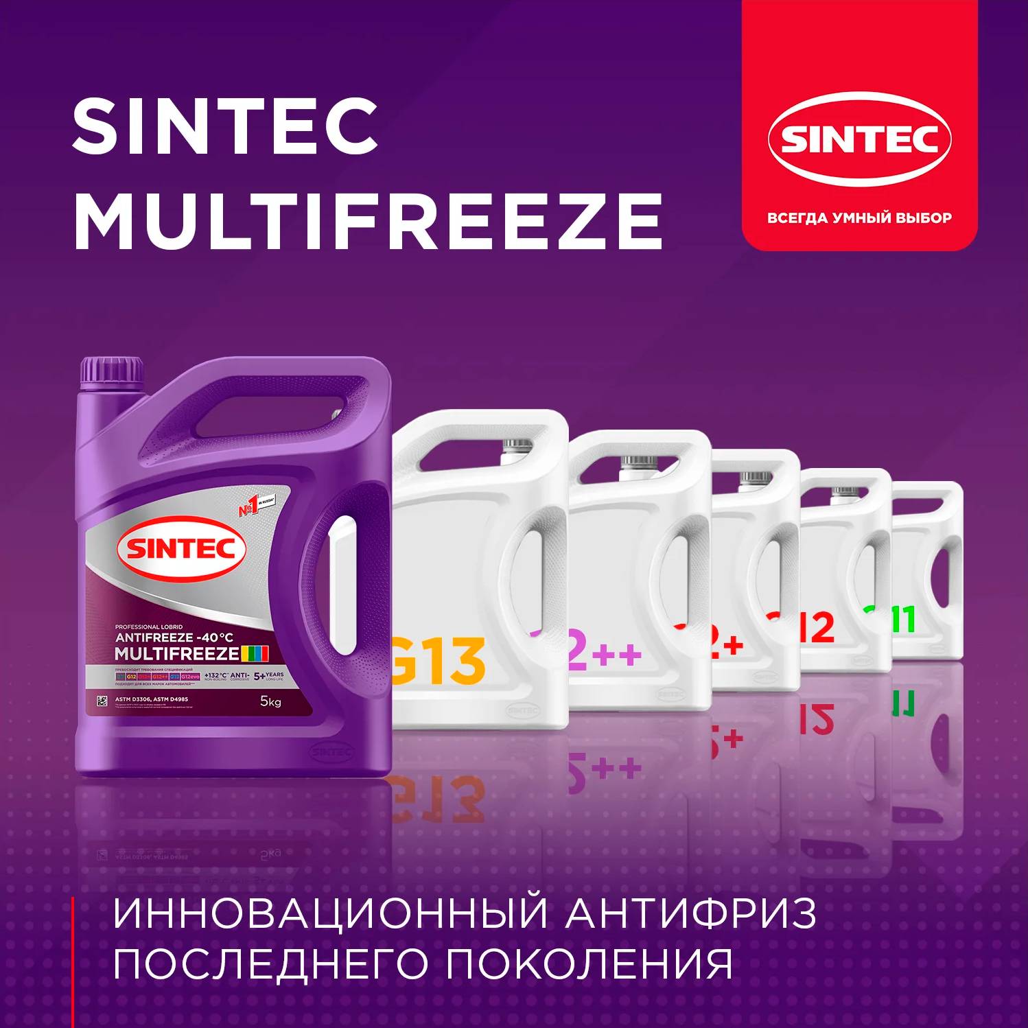 Тосол, антифриз Антифриз SINTEC MULTIFREEZE -40 10кг