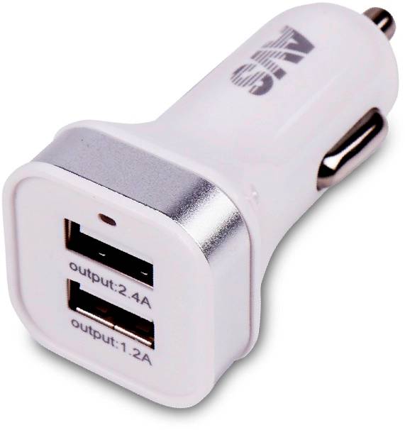 АККУМУЛЯТОРЫ USB автомобильное зарядное устройство AVS 2 порта UC-323 (3,6А)