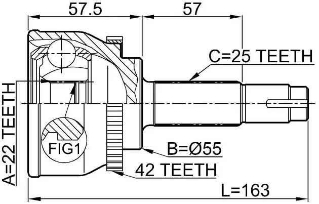 ЗАПЧАСТИ Шрус внешний FEBEST 0210-060А42