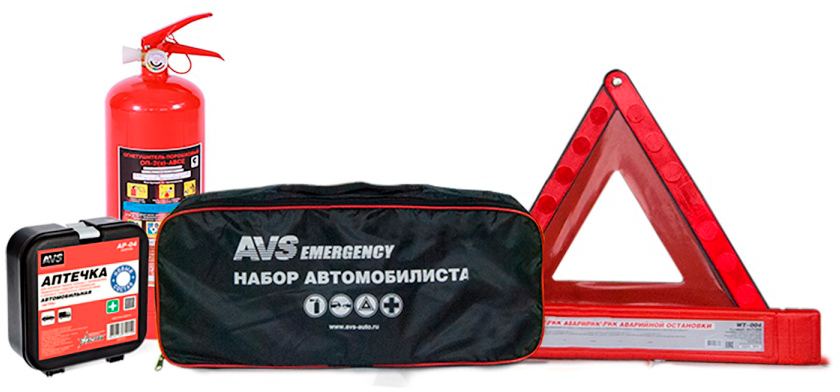 Аксессуары Набор автомобилиста (огнетушитель , аптечка , знак АО ) AVS AN-10