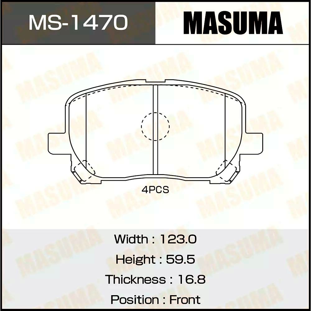 Колодки Колодки тормозные дисковые MASUMA MS-1470