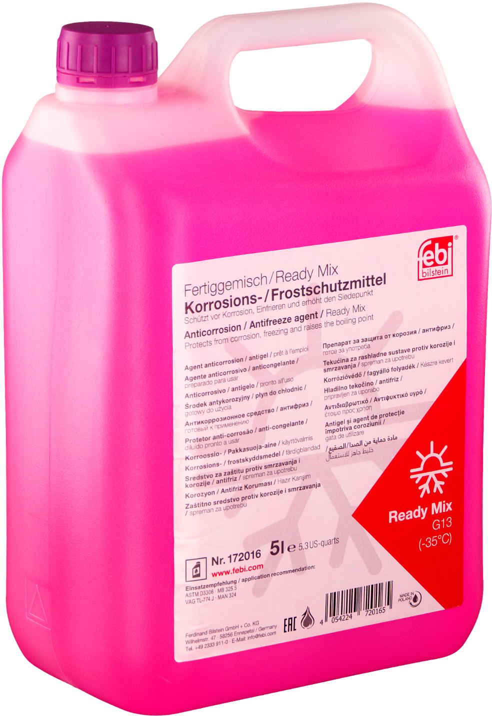 Тосол, антифриз Антифриз готовый Febi G13 фиолетовый 5л