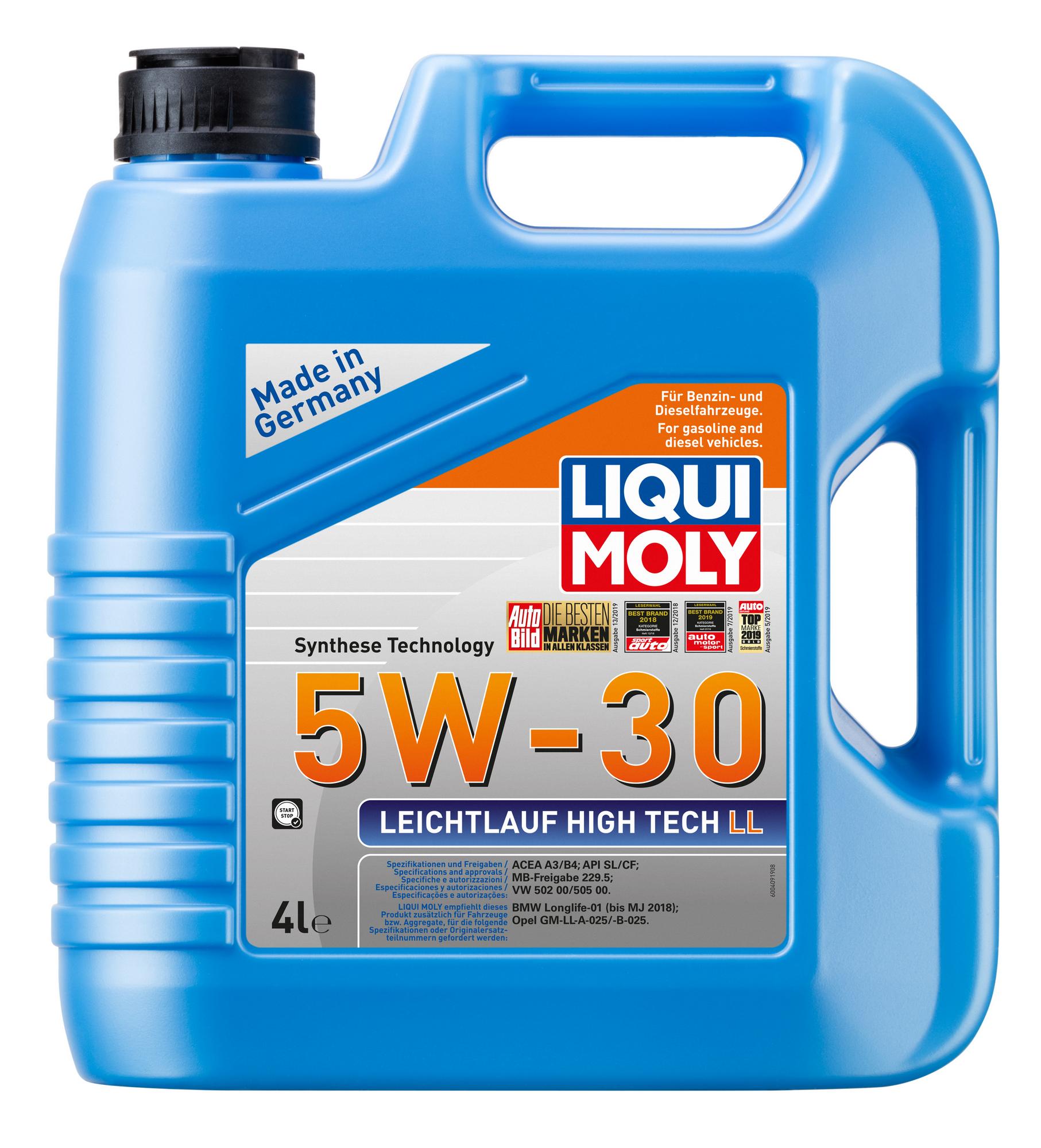АВТОМАСЛА Масло моторное 39006 Liqui Moly HC-синтетика Leichtlauf LL 5W30 4л